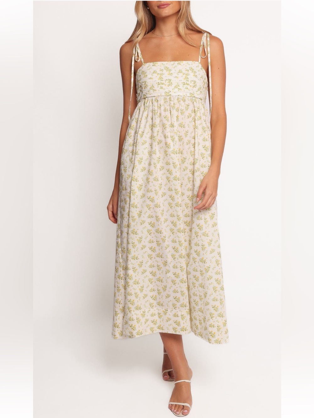Petal & Pup Ashtyn Pleated Bodice Maxi Sundress Size 6 Floral Yellow